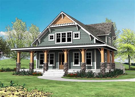 craftsman house plans with wrap around porch